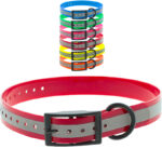 COLLIER CANIHUNT XTREME PU 2.5 x 0.25 x 65 cm Boucle Double ROUGE REFLECHISSANT