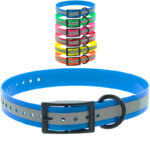COLLIER CANIHUNT XTREME PU 2.5 x 0.25 x 65 cm Boucle Double BLEU REFLECHISSANT