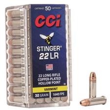 BALLE CCI STINGER CAL. .22 LR CPHP POINTE CREUSE