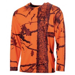 TEE-SHIRT CAMO ORANGE MANCHE LONGUE TREELAND