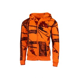 SWEAT CAPUCHE ZIP CAMO ORANGE